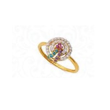 22KT Yellow Gold Ladies Indian CZ Charming Ring