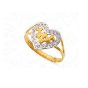22KT Gold Heart Shaped CZ Designer Ring