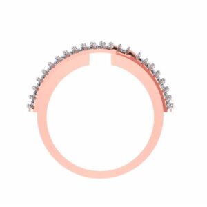 18KT Pink Gold Ladies Italian Unique Modern Trendy Ring