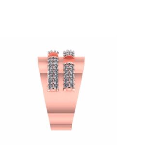 18KT Pink Gold Ladies Italian Unique Modern Trendy Ring