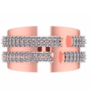 18KT Pink Gold Ladies Italian Unique Modern Trendy Ring