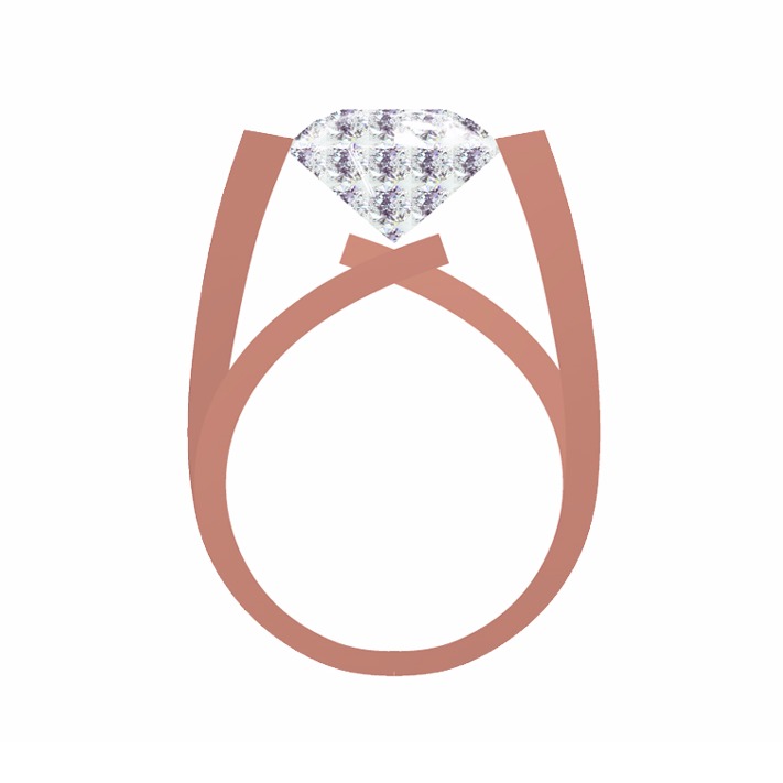 18KT Rose Gold Ladies Italian Modern Trendy Ring - Image 2