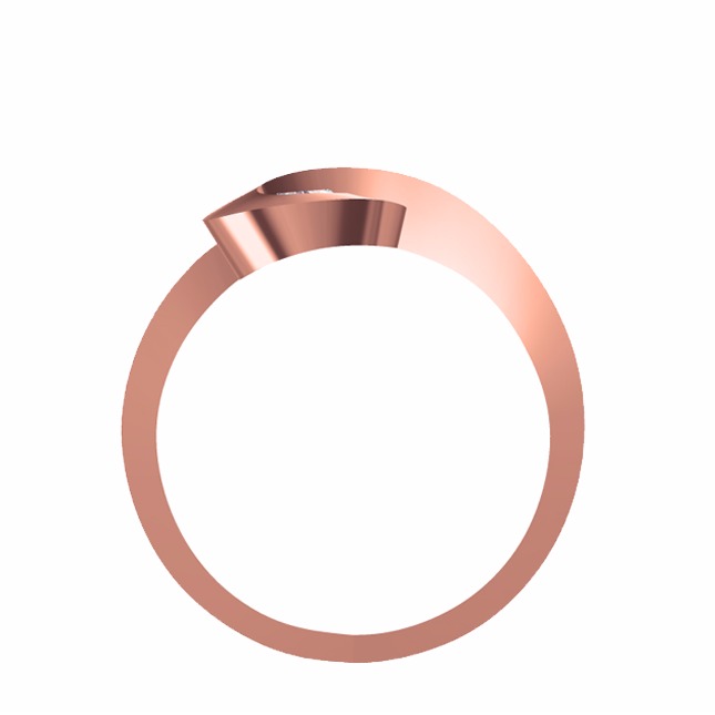 18KT Rose Gold Ladies Italian Diamond Ring - Image 3