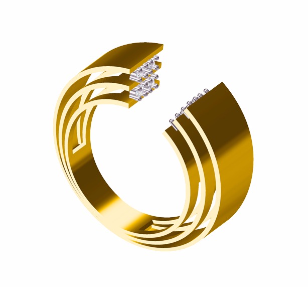 18KT Yellow Gold ladies italian Traditional Gold Ring