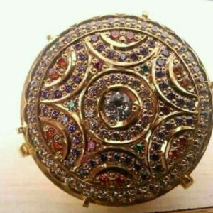 Gold Antique Rakhdi Design Hair Chain (Tikka)