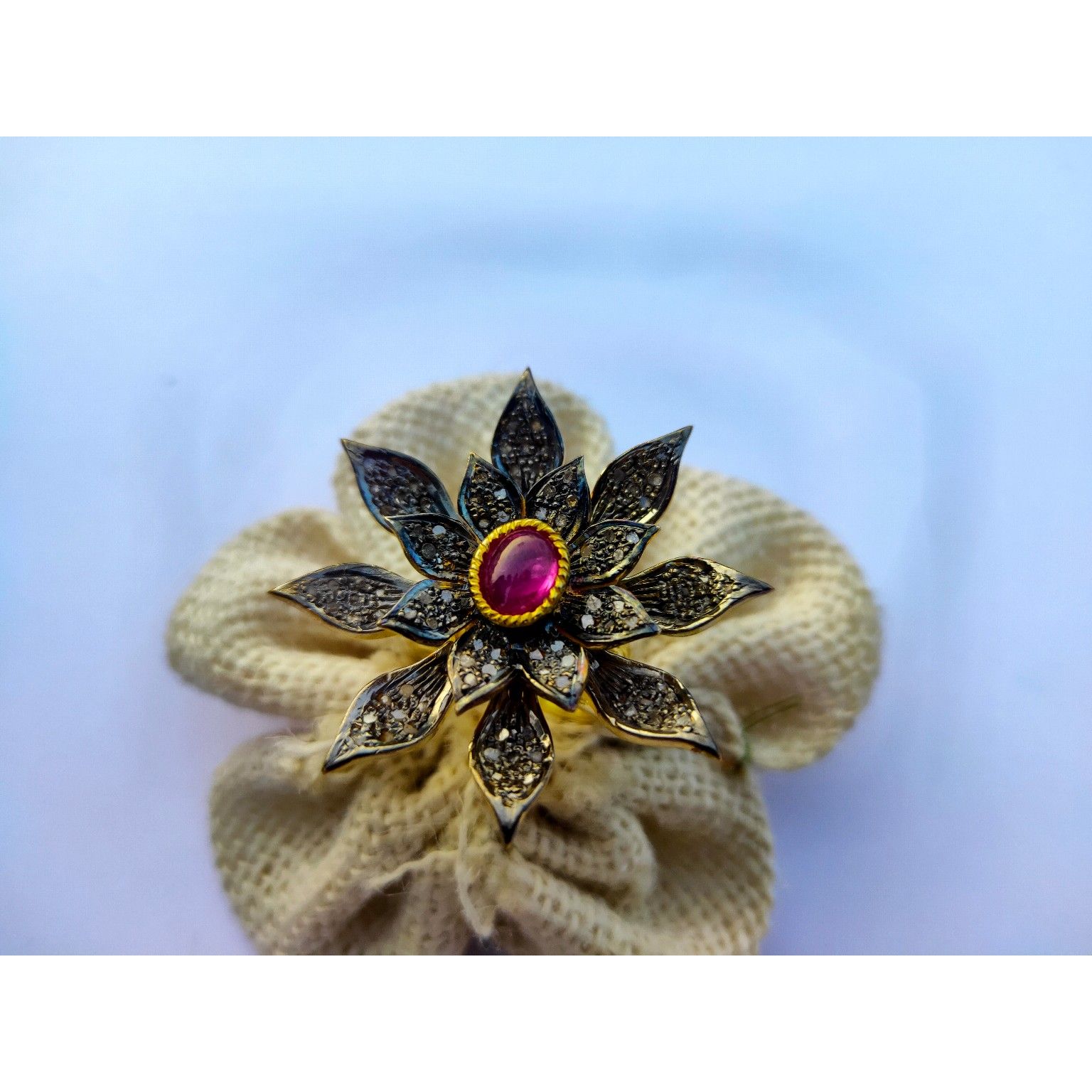 Lotus Shaped Diamond Ring