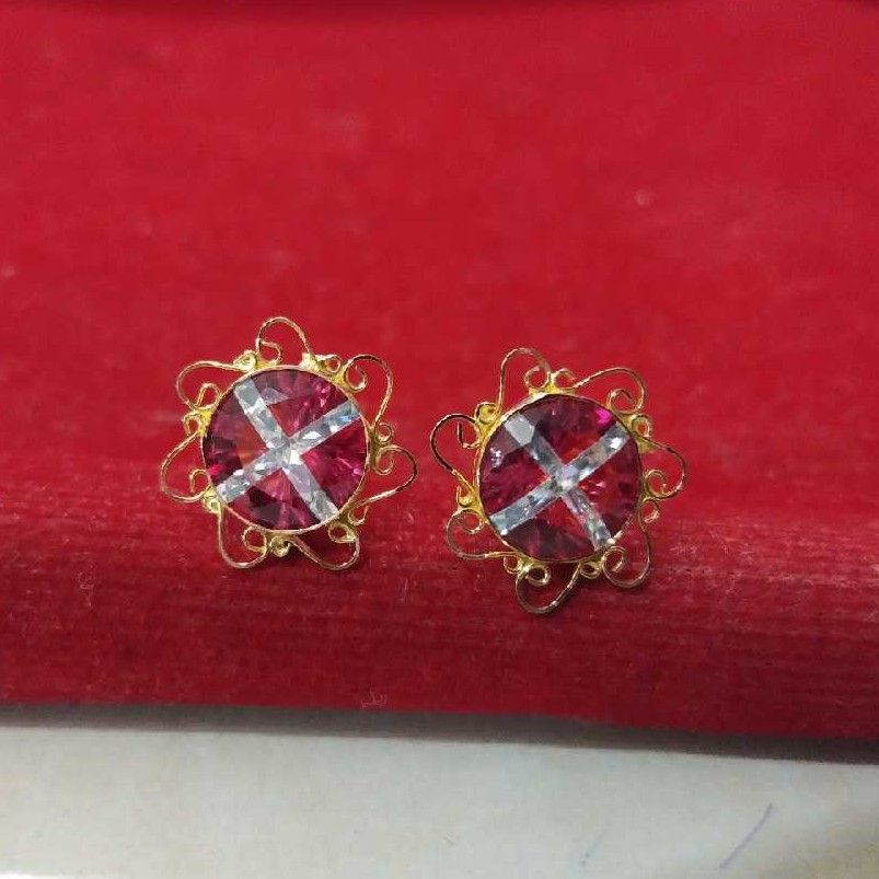 18KT Yellow Gold Ladies Antique Colour Stone Butti