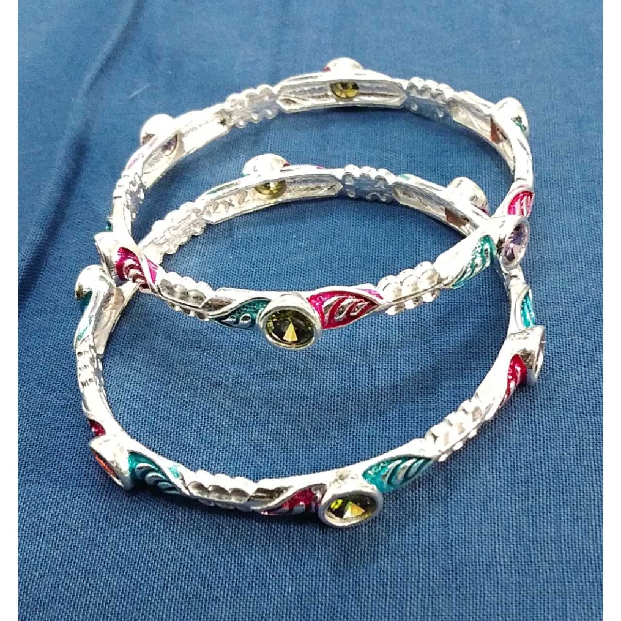 Silver Jadtar Rhodium Attractive Kadli