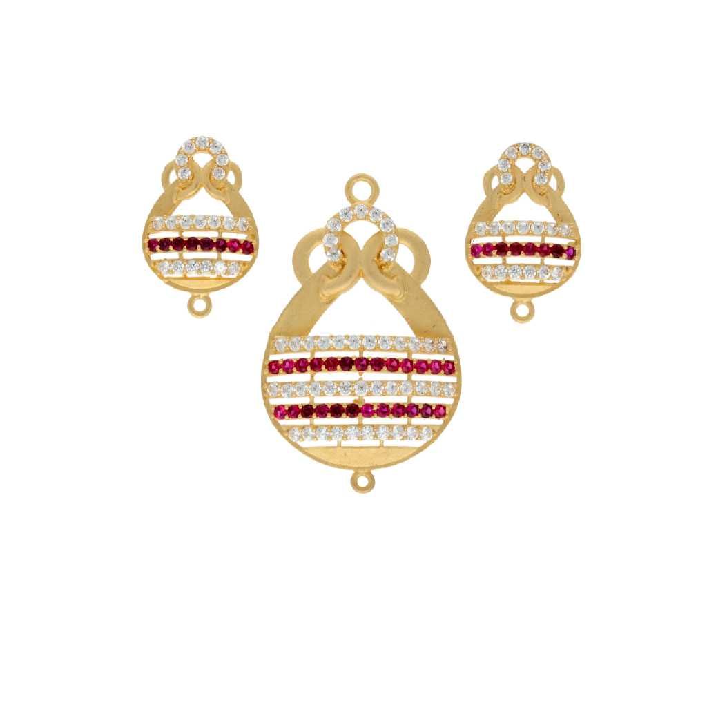 916 Gold Stylish Pendant Set