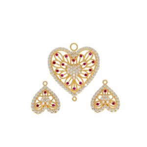 Leaf Shape 916 Gold ladies Pendant Set