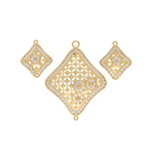 Delicate 916 Gold Ladies Pendant Set