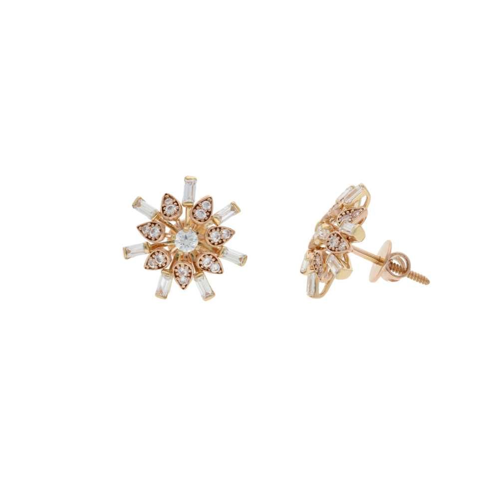 Flower Shape 916 Gold Earring