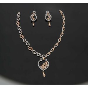 Fancy 916 Gold Diamond necklace Set