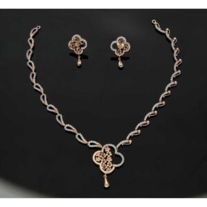 916 Gold Flower Shape Antique Necklace Set
