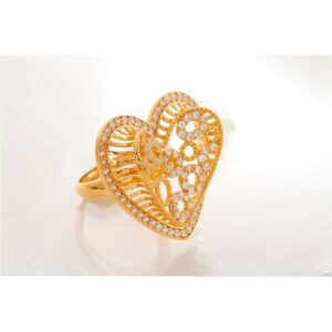 916 Yellow Gold Ladies CZ Stylish Studded Ring