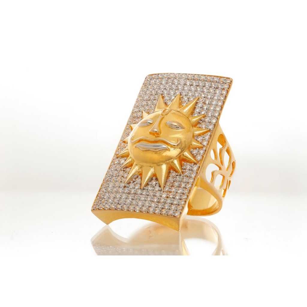 22KT Yellow Gold Gents Indian Stacking CZ Fancy Ring