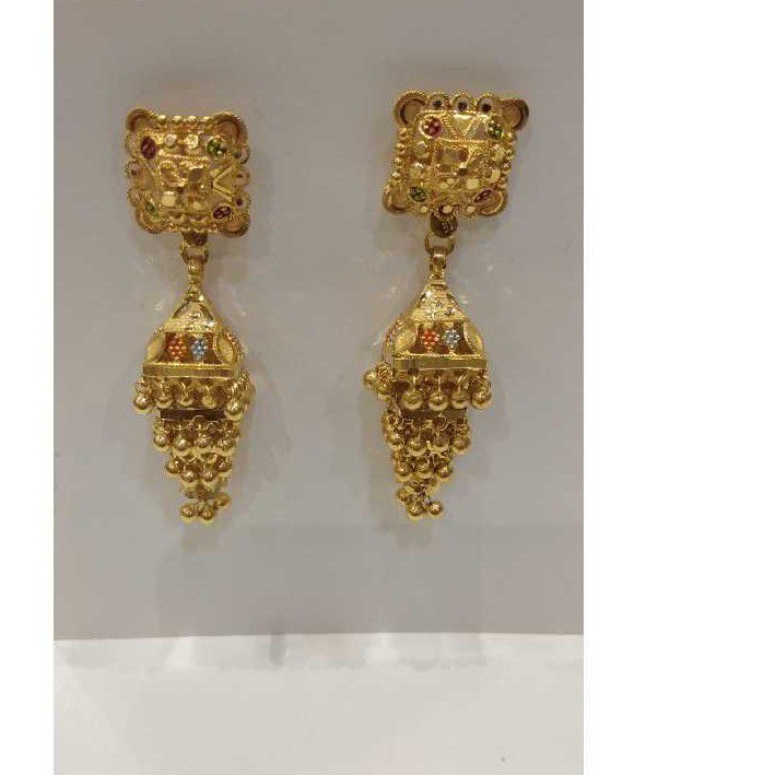 916 Gold Designer Ladies  Earrings