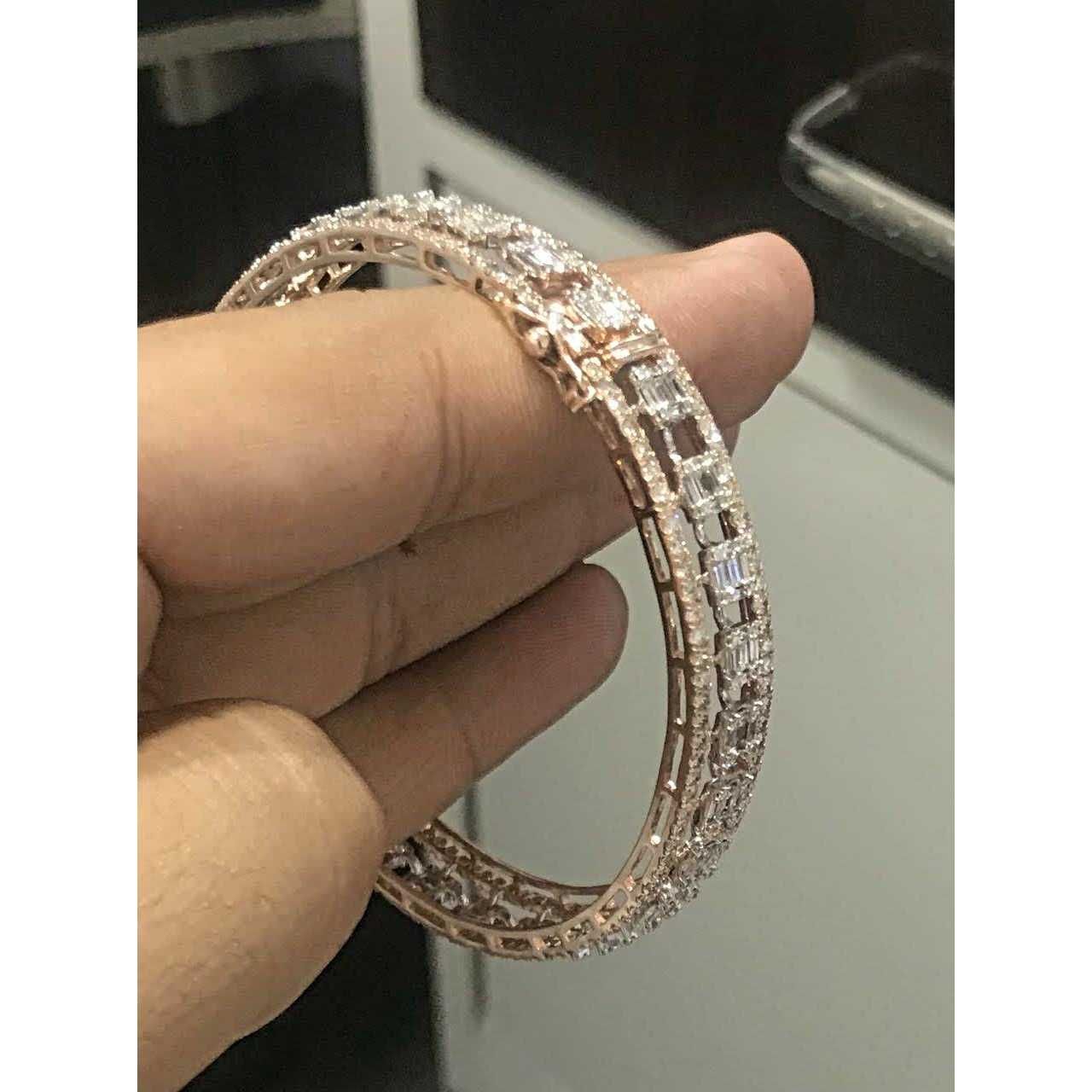 Designer Round Shaped Woman Diamond Bangles