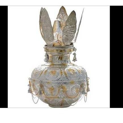 Silver Indian Utensil Kalash White