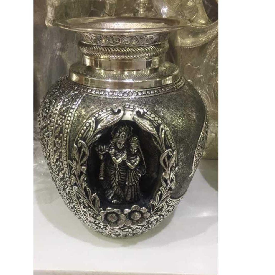Silver Indian Attractive Krishna - Radha Utensil Pot