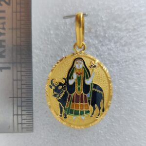 916 Gold Pithal Maa Minakari Pendant