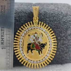 916 Gold Visat Maa Minakari Pendant