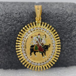 916 Gold Visat Maa Minakari Pendant