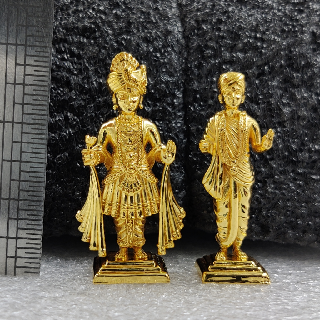 916 Gold Akshar & Purashottam Statue - Image 2