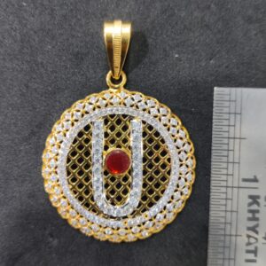 916 Gold Fancy Gent's Swaminarayan Tilak Chandlo Pendant