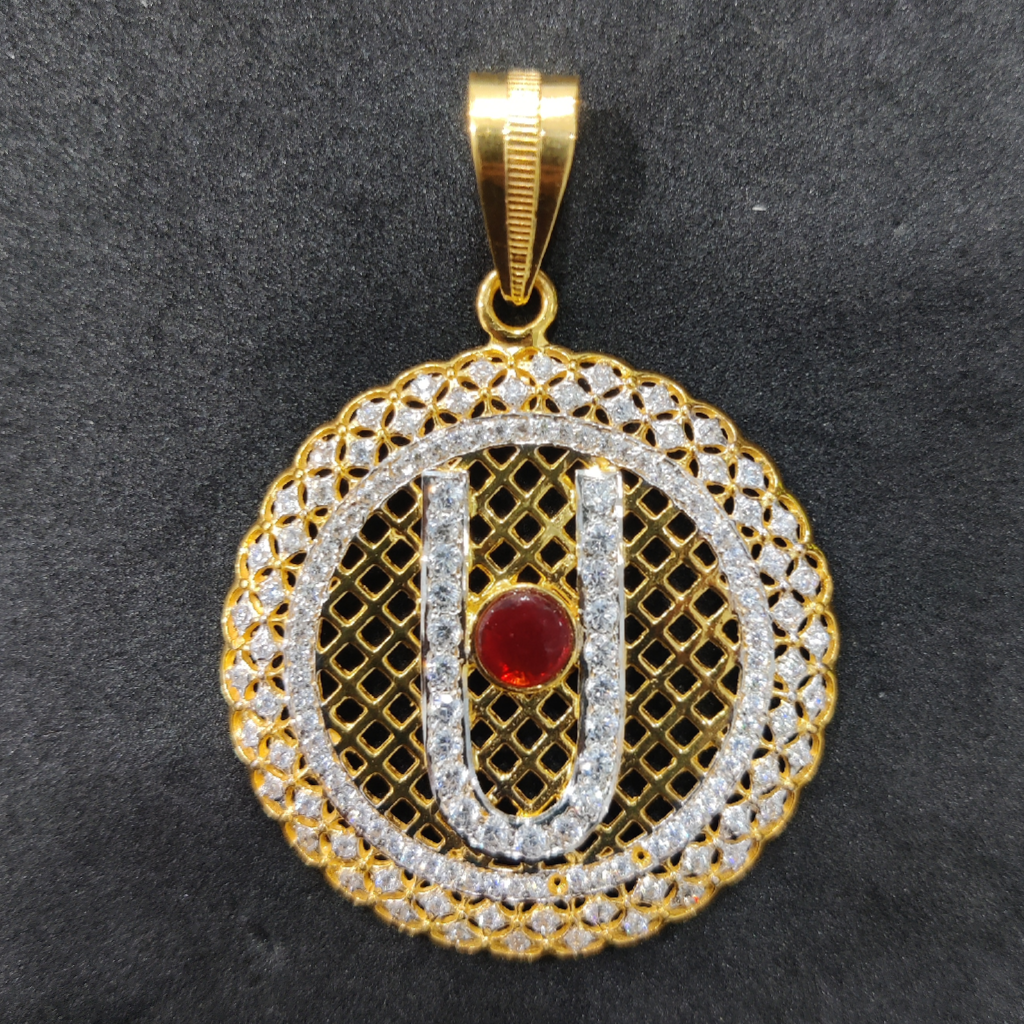 916 Gold Fancy Gent's Swaminarayan Tilak Chandlo Pendant