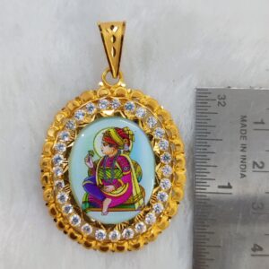 916 Gold Fancy Gent's Ghanshyam Maharaj Photo Frame Pendant