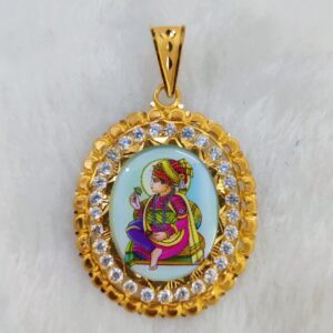 916 Gold Fancy Gent's Ghanshyam Maharaj Photo Frame Pendant