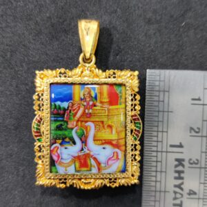 916 Gold Fancy Shakti Maa Photo Frame Pendant