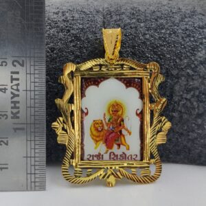 916 Gold Fancy Shakti Maa Photo Frame Pendant