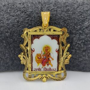 916 Gold Fancy Shakti Maa Photo Frame Pendant