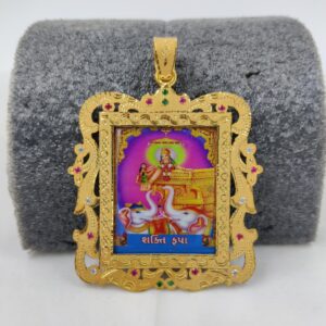 916 Gold Fancy Gent's Shakti Maa Photo Pendant