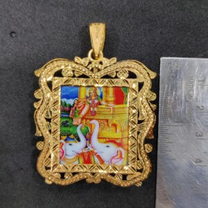 916 Gold Fancy Shakti Maa Photo Frame Pendant
