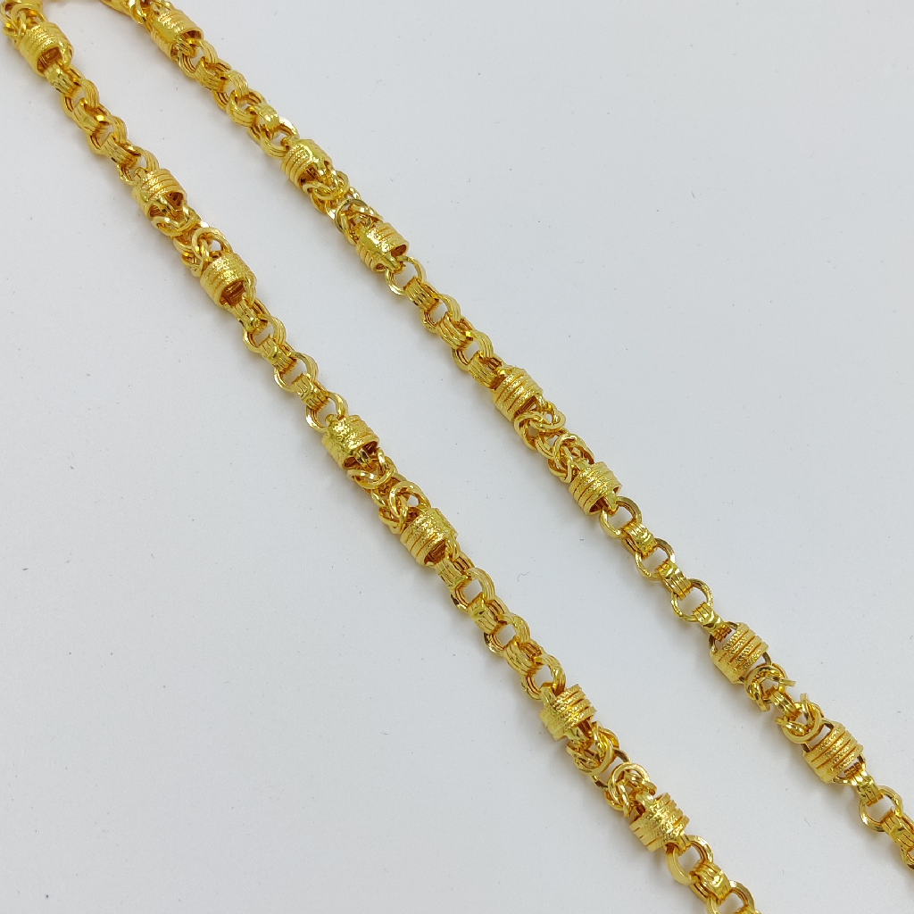 916 Gold Fancy Indo Hollow Chain - Image 3