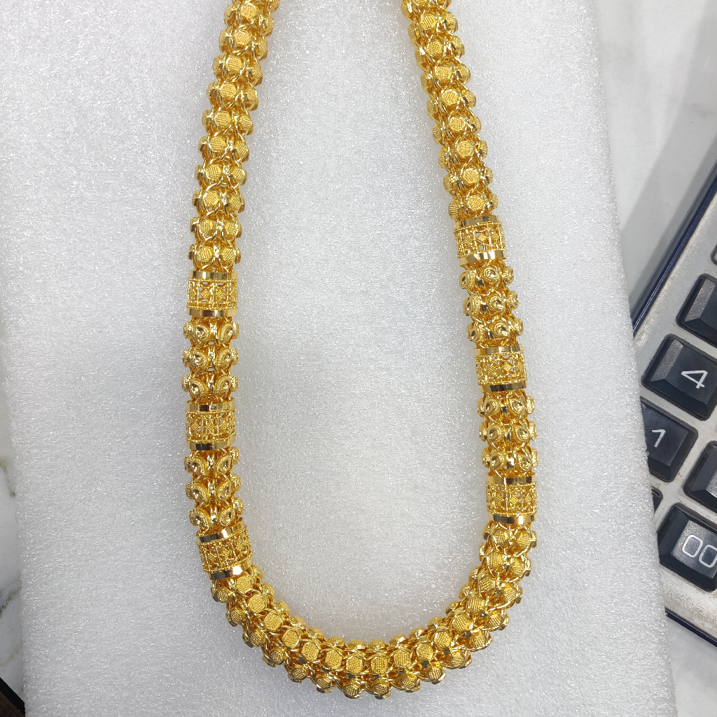 916 Gold Fancy Gent's Super Hollow Chain - Image 3