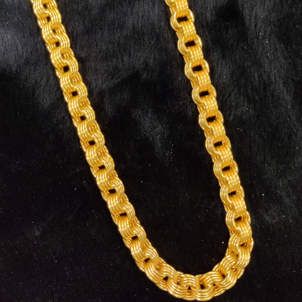 916 Gold Fancy Gent's Hollow Chain