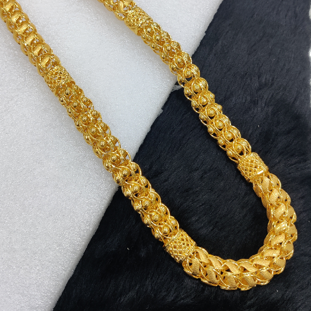 916 Gold Fancy Gent's Super Hollow Chain