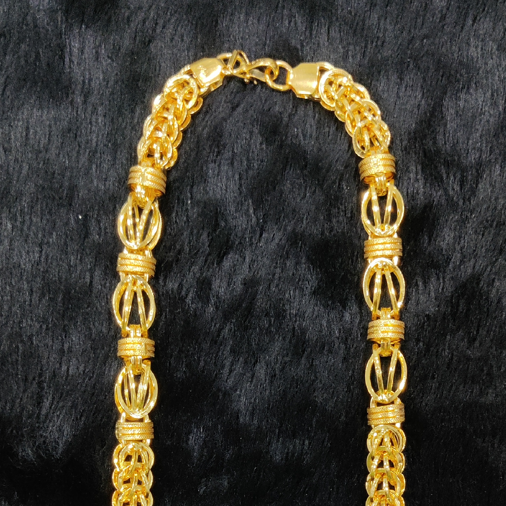 916 Gold Fancy Gent's Hollow Chain - Image 3