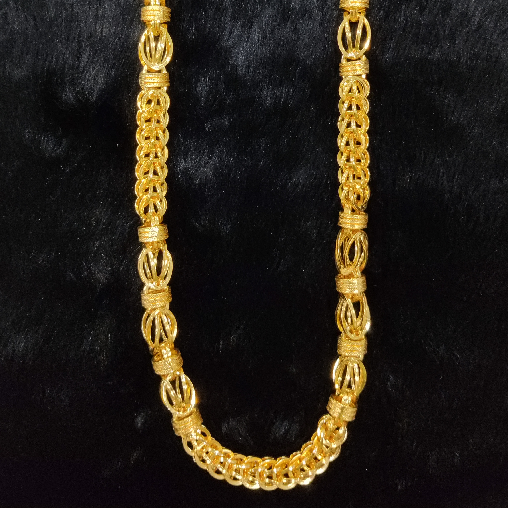 916 Gold Fancy Gent's Hollow Chain - Image 2