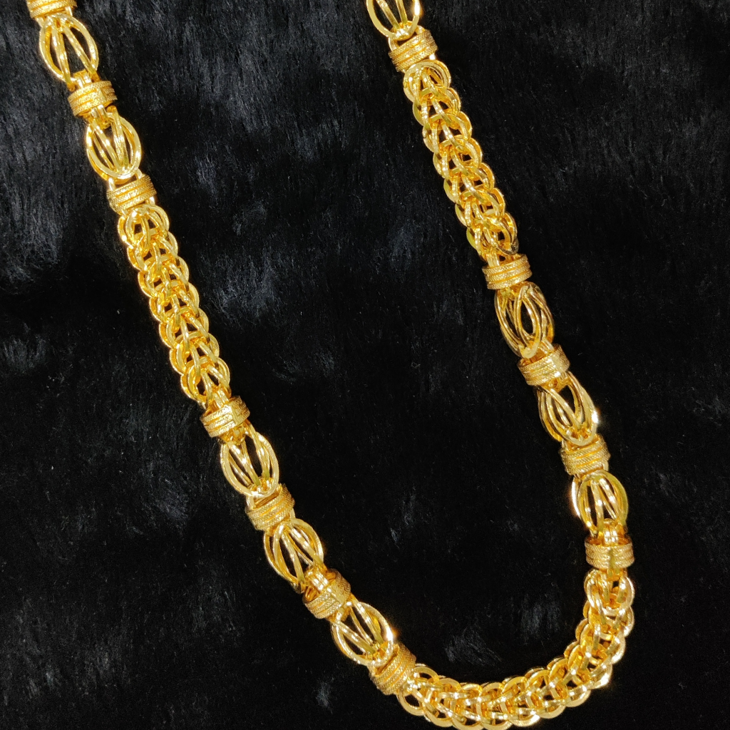 916 Gold Fancy Gent's Hollow Chain