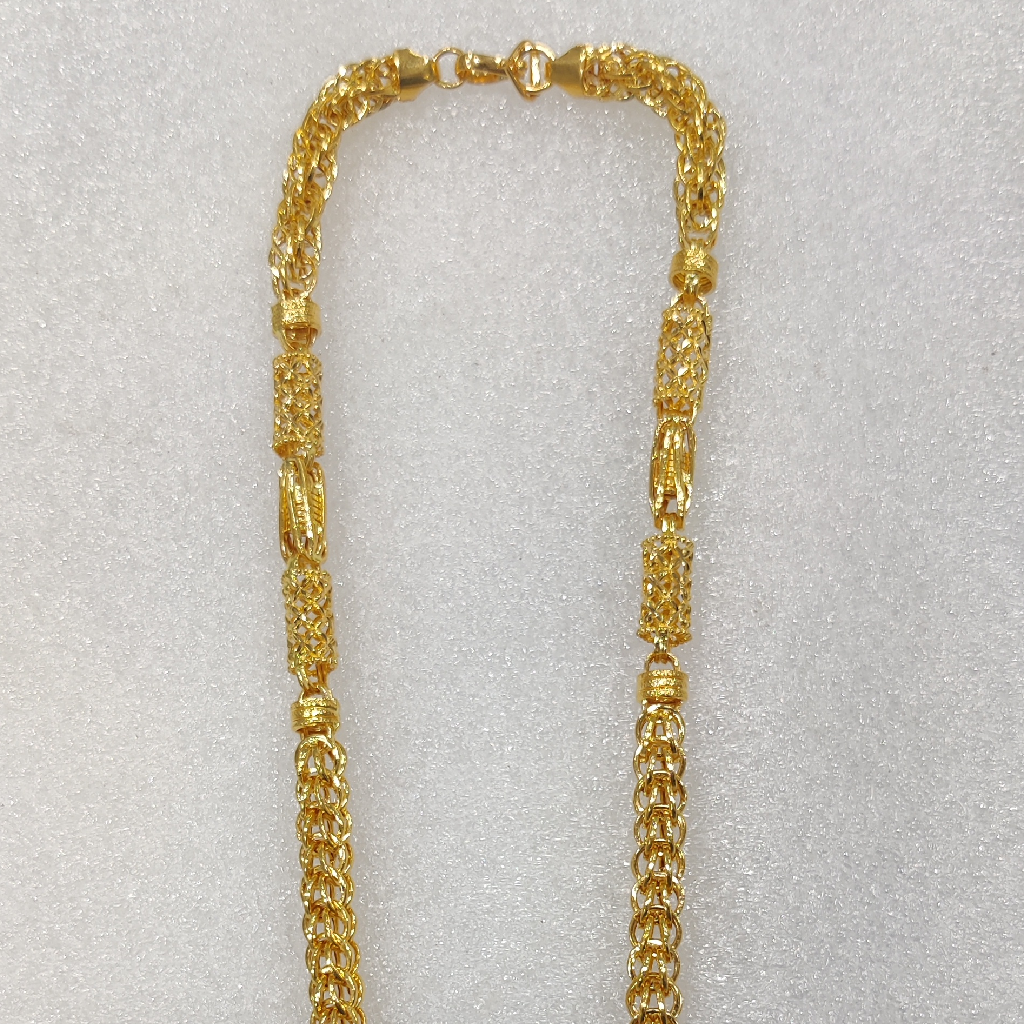916 Gold Indo Hollow Mix Chain - Image 3
