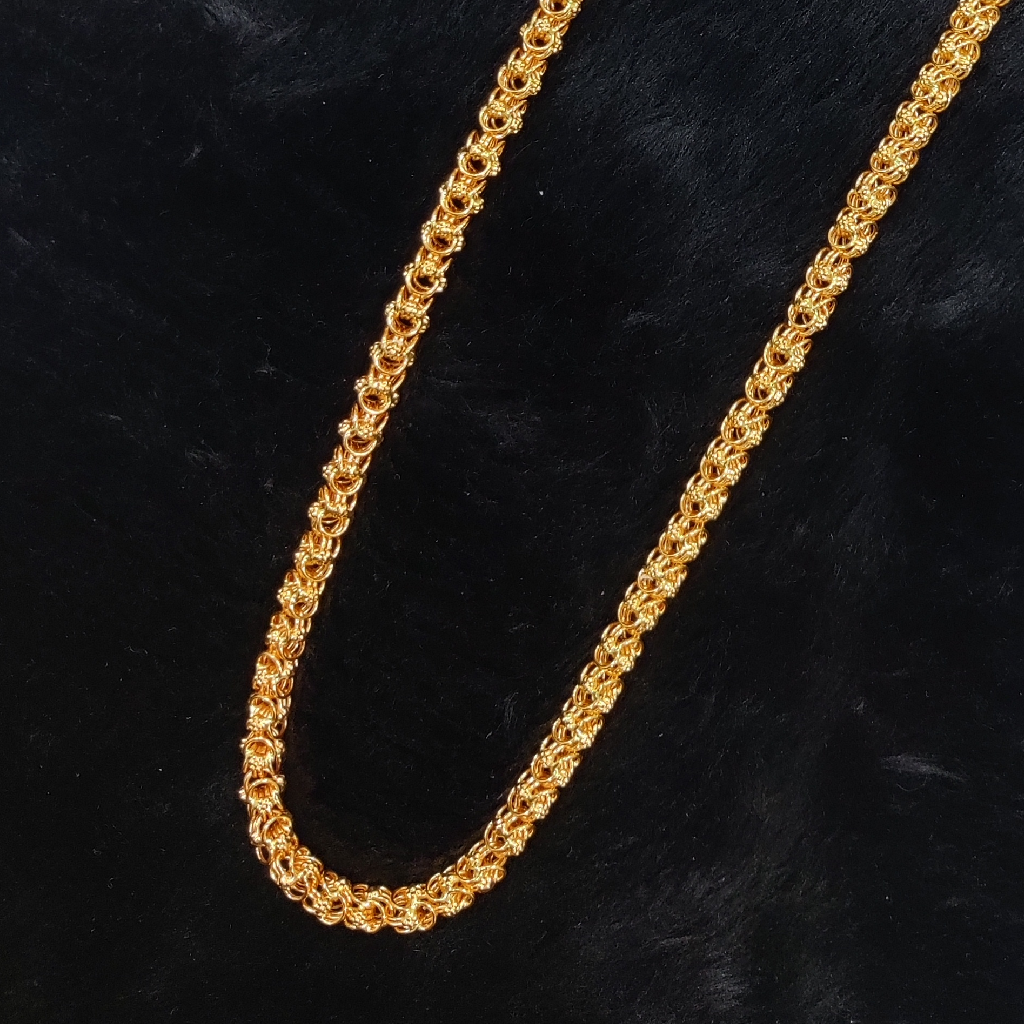 916 Gold Fancy Hollow Handmade Chain - Image 2