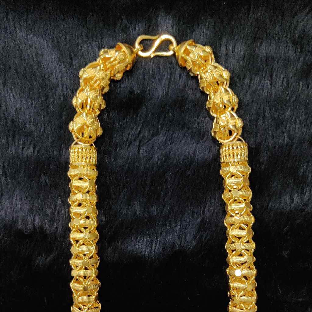 916 Gold Fancy Gent' Super Hollow Chain - Image 3
