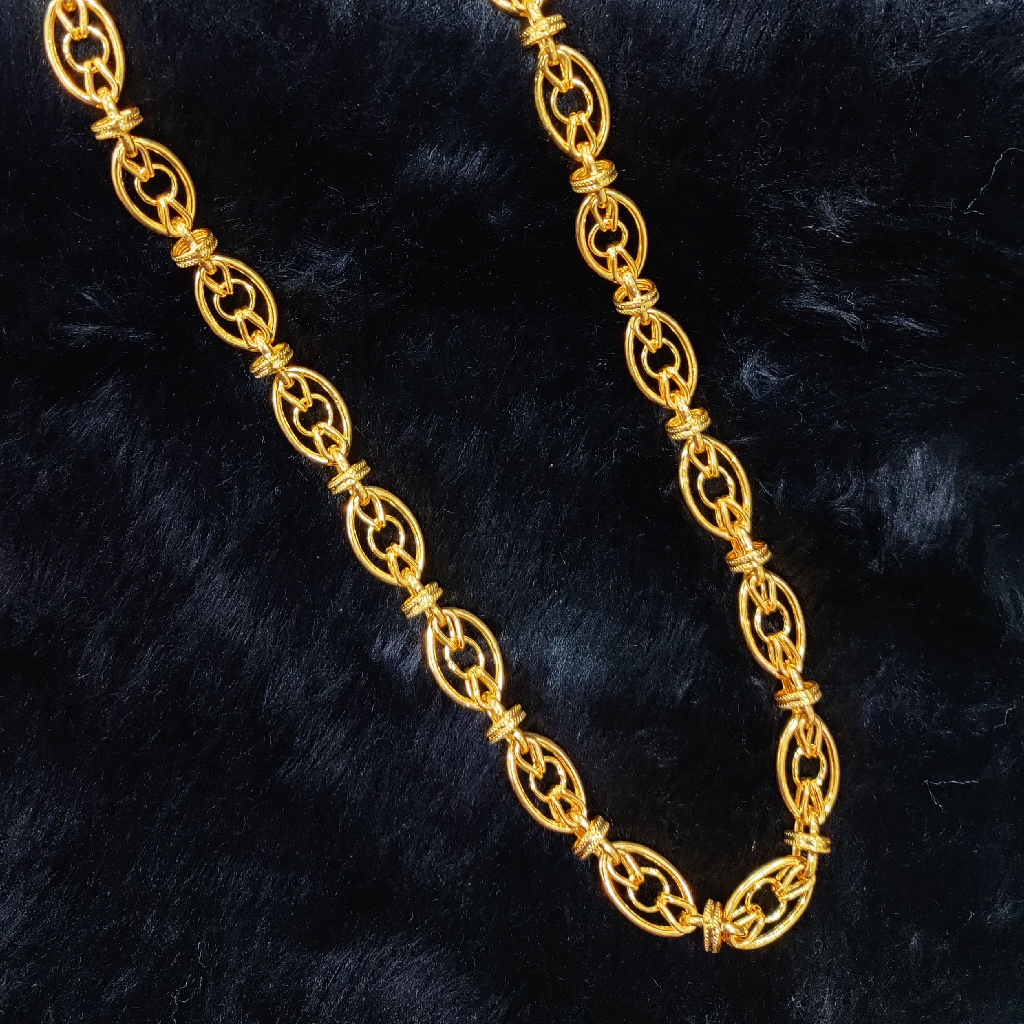 916 Gold Fancy Gent's Hollow Chain
