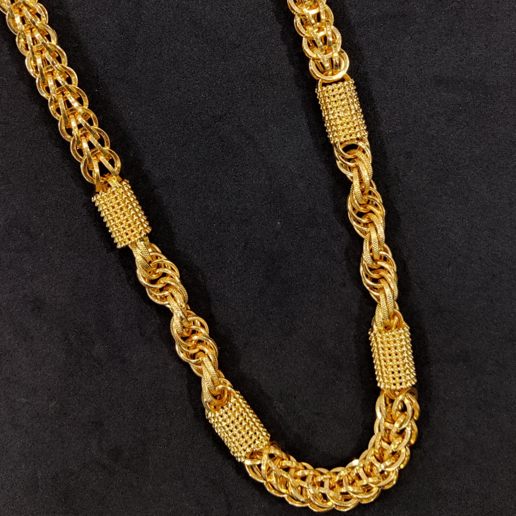 916 Gold Fancy Indo Hollow Mix Chain