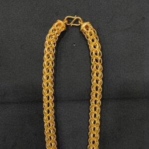 916 Gold Fancy Gent's Hollow Chain